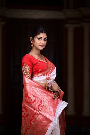 Red Jamdani Sharee